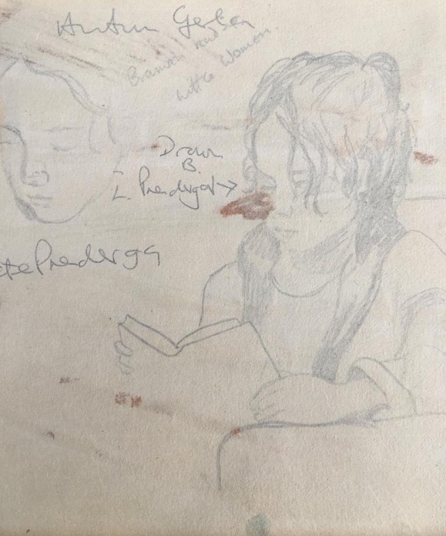 November 2019, Drawings found on the reverse of Prendergast painting