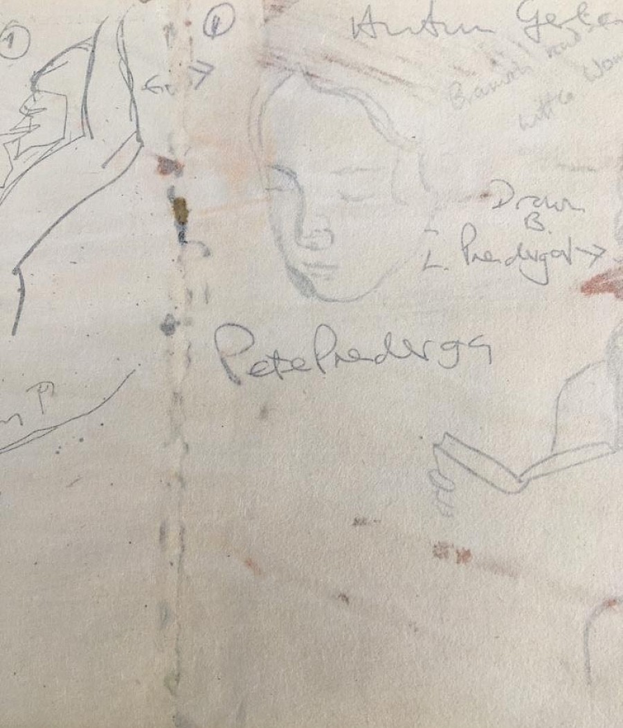 November 2019, Drawings found on the reverse of Prendergast painting