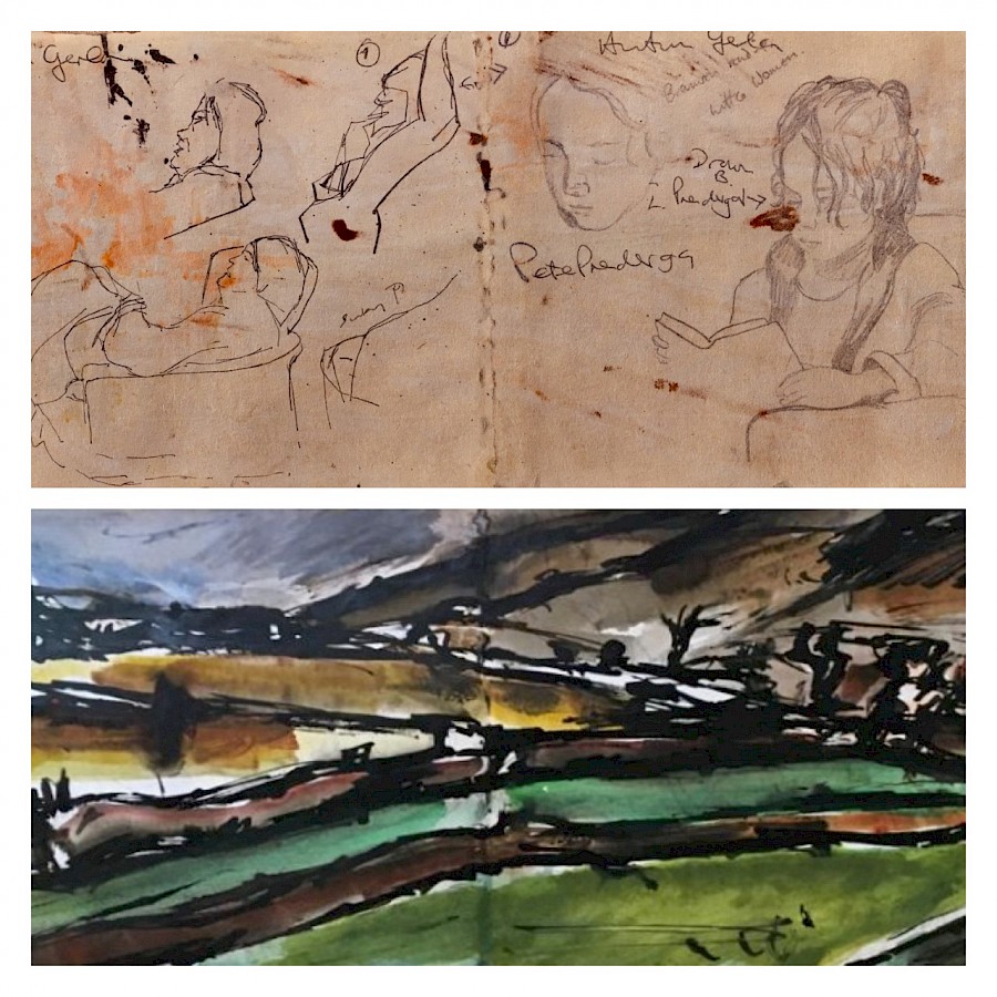 November 2019, Drawings found on the reverse of Prendergast painting