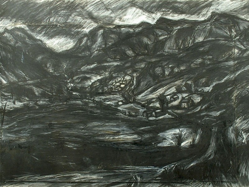 Astudiaeth Ar Gyfer Nant Ffrancon (Study for Nant Ffrancon) charcoal on paper